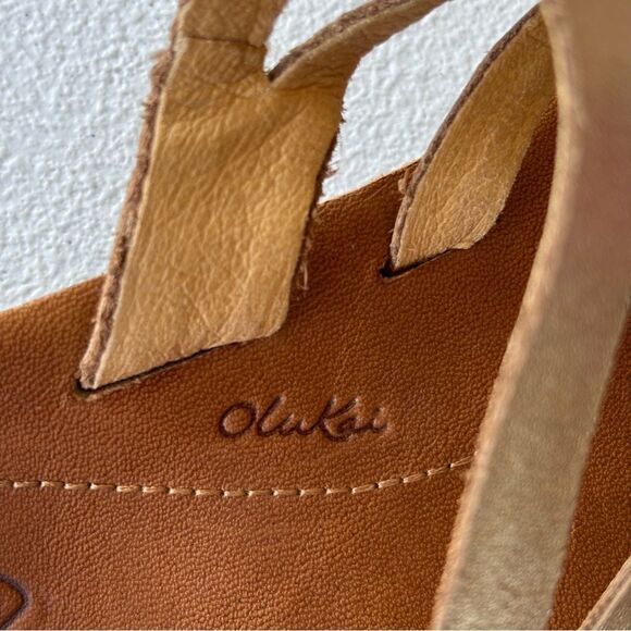 Olukai U’i Ko’o Gold Leather Sandals Women’s Sz 9 - Picture 7 of 10